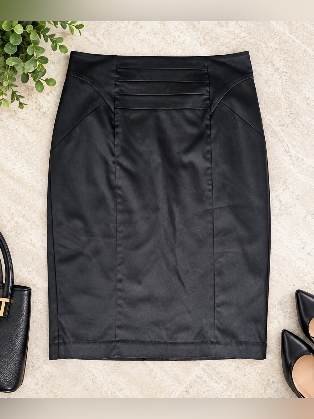 Worthington Size 14 Black Pencil Skirt High Waist Career Midi